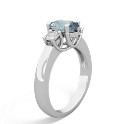 Thumbnail for Aquamarine Three Stone Trellis 14K White Gold ring R4024 - hand 1 view