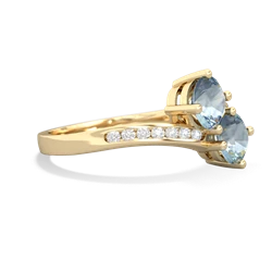 Aquamarine Channel Set Two Stone 14K Yellow Gold ring R5303