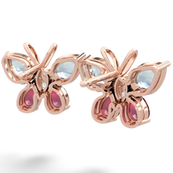 Aquamarine Butterfly 14K Rose Gold earrings E2215