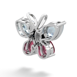 Aquamarine Butterfly 14K White Gold pendant P2215