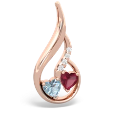 Aquamarine Keepsake Curves 14K Rose Gold pendant P5450