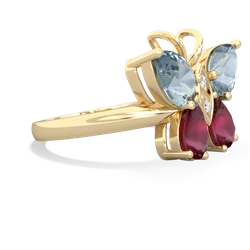 Aquamarine Butterfly 14K Yellow Gold ring R2215