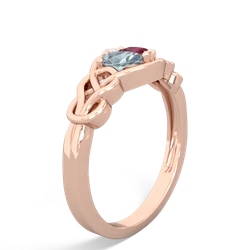 Aquamarine Celtic Love Knot 14K Rose Gold ring R5420