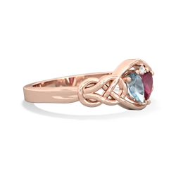 Aquamarine Celtic Love Knot 14K Rose Gold ring R5420