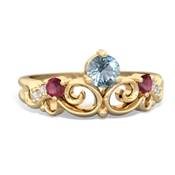 Aquamarine Crown Keepsake 14K Yellow Gold ring R5740