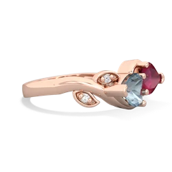 Aquamarine Floral Elegance 14K Rose Gold ring R5790