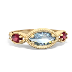 Aquamarine Milgrain Marquise 14K Yellow Gold ring R5700