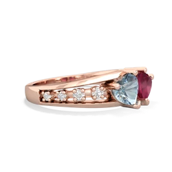 Aquamarine Heart To Heart 14K Rose Gold ring R3342