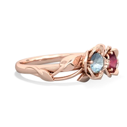 Aquamarine Rose Garden 14K Rose Gold ring R5510