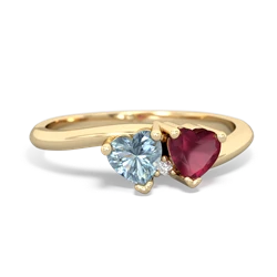 Aquamarine Sweethearts 14K Yellow Gold ring R5260