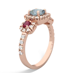 Aquamarine Regal Halo 14K Rose Gold ring R5350