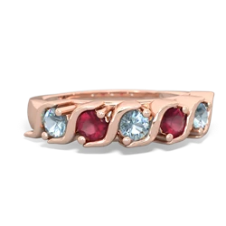 Aquamarine Anniversary Band 14K Rose Gold ring R2089