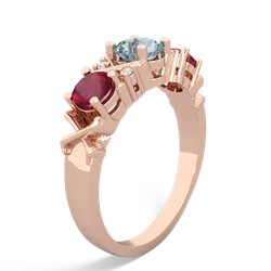 Aquamarine Hugs And Kisses 14K Rose Gold ring R5016