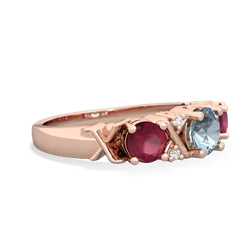 Aquamarine Hugs And Kisses 14K Rose Gold ring R5016