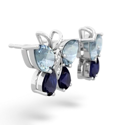 Aquamarine Butterfly 14K White Gold earrings E2215