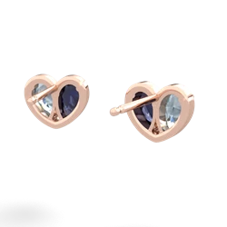 Aquamarine 'Our Heart' 14K Rose Gold earrings E5072