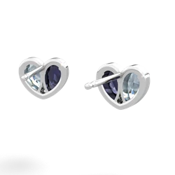 Aquamarine 'Our Heart' 14K White Gold earrings E5072