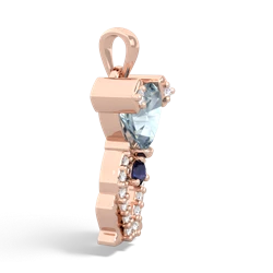 Aquamarine Puppy Love 14K Rose Gold pendant P5800