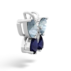 Aquamarine Butterfly 14K White Gold pendant P2215