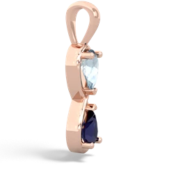 Aquamarine Infinity 14K Rose Gold pendant P5050