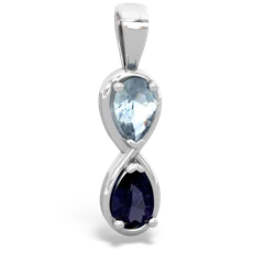 Aquamarine Infinity 14K White Gold pendant P5050