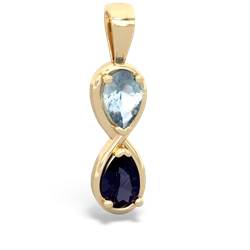 Aquamarine Infinity 14K Yellow Gold pendant P5050