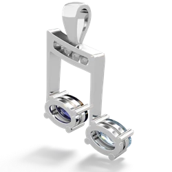 Aquamarine Color Of Music 14K White Gold pendant P3334