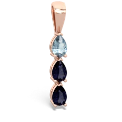 Aquamarine Dew Drops 14K Rose Gold pendant P2251