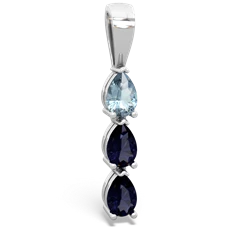 Aquamarine Dew Drops 14K White Gold pendant P2251