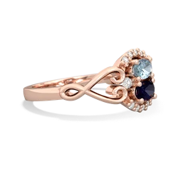 Aquamarine Love Nest 14K Rose Gold ring R5860