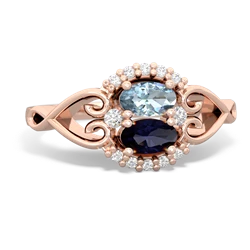Aquamarine Love Nest 14K Rose Gold ring R5860