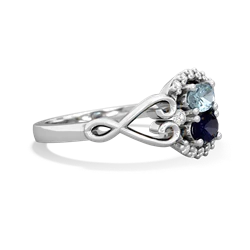 Aquamarine Love Nest 14K White Gold ring R5860