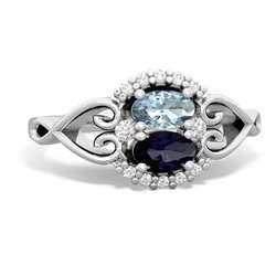 Aquamarine Love Nest 14K White Gold ring R5860