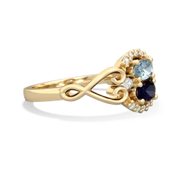 Aquamarine Love Nest 14K Yellow Gold ring R5860