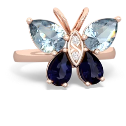 Aquamarine Butterfly 14K Rose Gold ring R2215