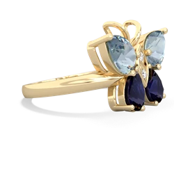 Aquamarine Butterfly 14K Yellow Gold ring R2215