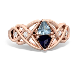 Aquamarine Keepsake Celtic Knot 14K Rose Gold ring R5300