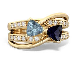 Aquamarine Bowtie 14K Yellow Gold ring R2360