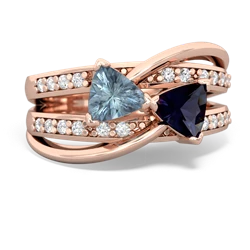 Aquamarine Bowtie 14K Rose Gold ring R2360