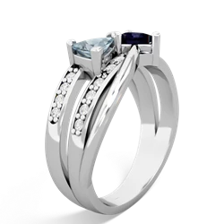 Aquamarine Bowtie 14K White Gold ring R2360