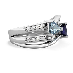 Aquamarine Bowtie 14K White Gold ring R2360