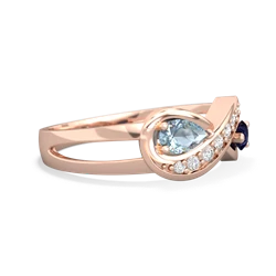 Aquamarine Diamond Infinity 14K Rose Gold ring R5390