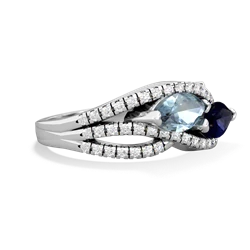 Aquamarine Diamond Rivers 14K White Gold ring R3070