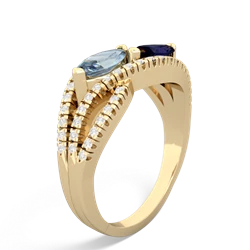 Aquamarine Diamond Rivers 14K Yellow Gold ring R3070