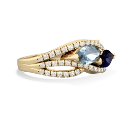 Aquamarine Diamond Rivers 14K Yellow Gold ring R3070