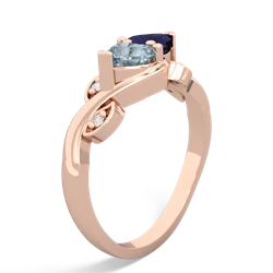 Aquamarine Floral Elegance 14K Rose Gold ring R5790