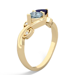 Aquamarine Floral Elegance 14K Yellow Gold ring R5790