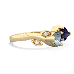 Aquamarine Floral Elegance 14K Yellow Gold ring R5790