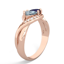 Aquamarine Summer Winds 14K Rose Gold ring R5342