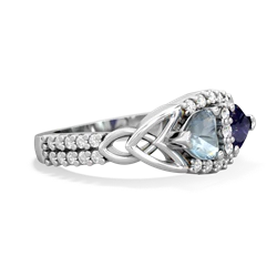 Aquamarine Sparkling Celtic Knot 14K White Gold ring R2645